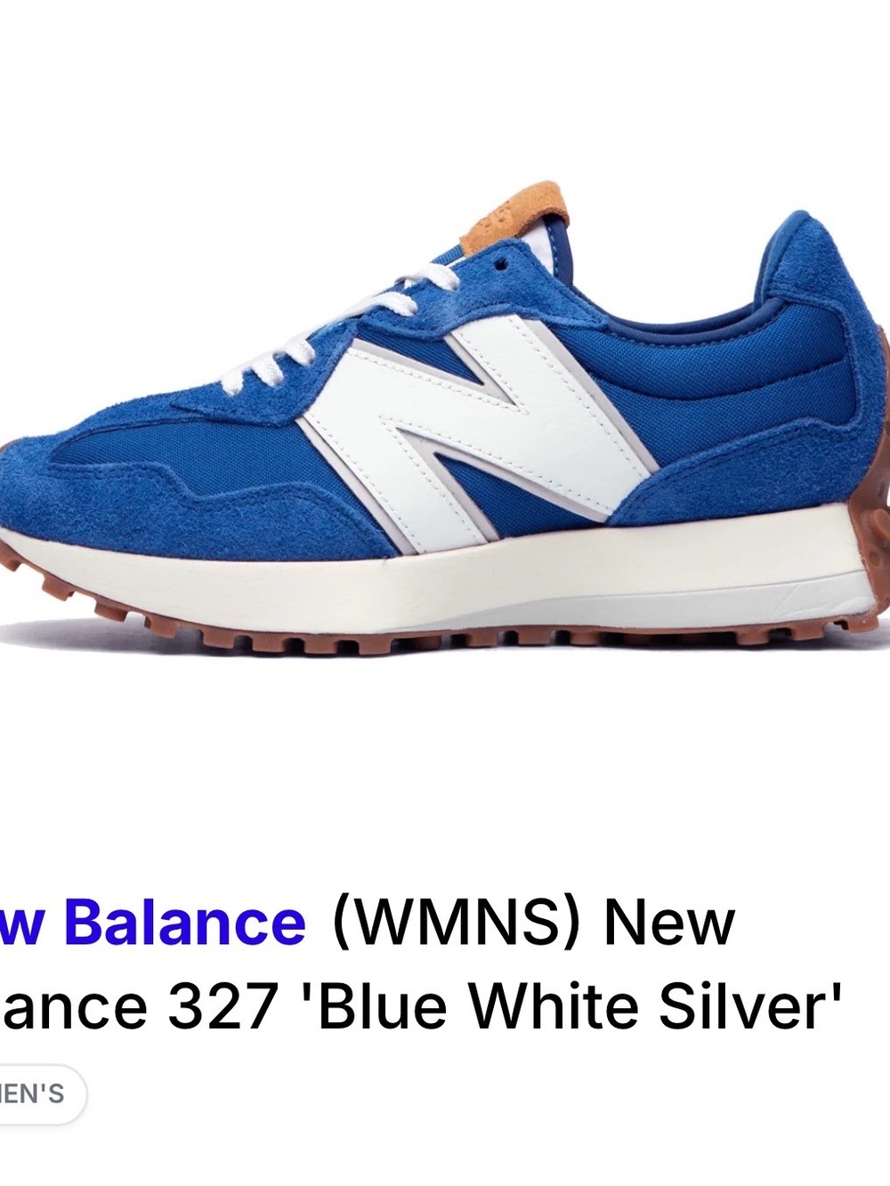 New Balance women’s  327 Blue/White Casual Sneaker